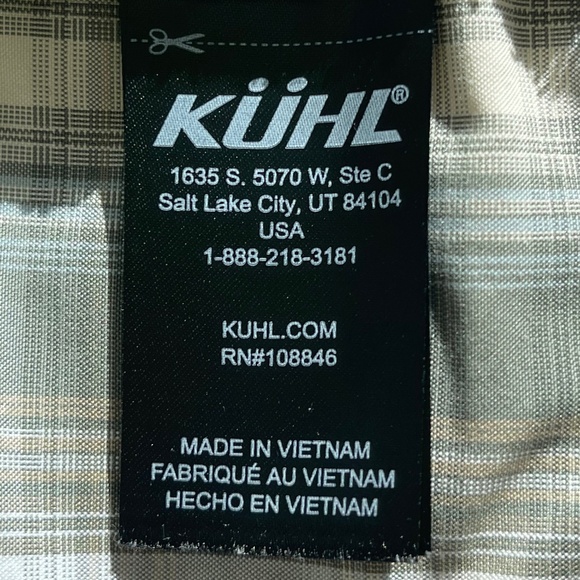 Kühl Response Lite Long Sleeve Button Up Plaid Green Lightweight Shirt Large - Picture 9 of 12